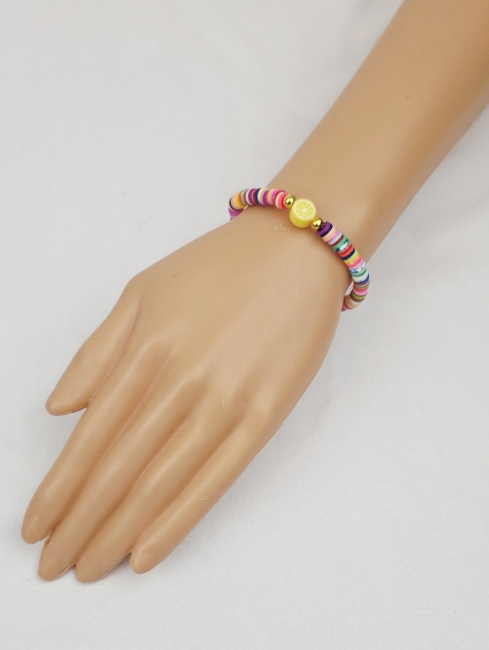 Handmade Clay Bead Multi Color Fruit Bracelet